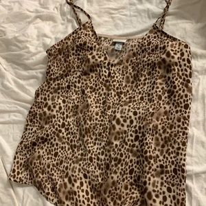 Sheer stylish cheetah/ giraffe print spaghetti strap